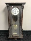 A mahogany Vienna wall clock