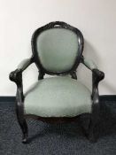 A late 19th century salon armchair