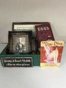 A box of assorted framed pictures, maps and war plaques,