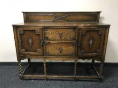 An oak sideboard