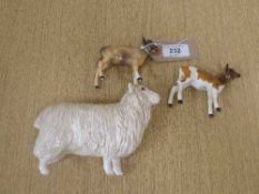 A Beswick figure - Ayshire Calf, model 1249B, gloss (hind-leg broken but present,