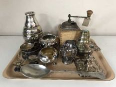 A tray of early 20th century plated ware,