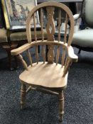 A pine child's armchair