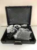 A Macablitz flash kit in case with stand,