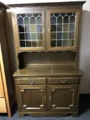 A leaded door kitchen dresser