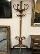 A Bentwood hat and coat stand