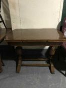 An oak extending dining table