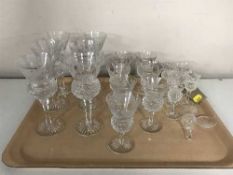A tray of nineteen assorted Edinburgh crystal glasses (one damaged)