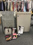 Four boxes of belts, stockings,