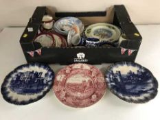 A box of china, willow pattern,