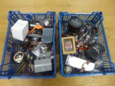 Two crates containing a quantity assorted lady's and gents wristwatches