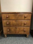 A Victorian mahogany three drawer chest
