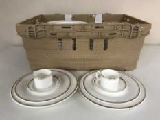 A box of Royal Doulton white and gilt tea and dinner ware