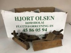 A box of car headlamp,, assorted hand tools incl.