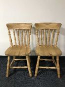 Four pine kitchen chairs