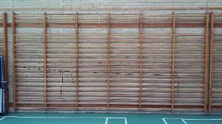 Six gymnasium wooden ladder wall systems