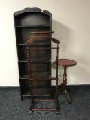 A set of domed topped open shelves,