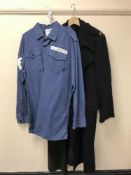 A full rail of military uniforms, RAF uniforms, jackets,