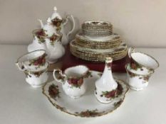 Thirty-eight pieces of Royal Albert Old Country Roses tea china,