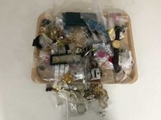 A tray of costume jewellery, necklaces,