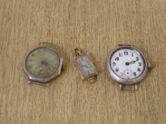 A hexagonal silver cased wristwatch by the Rolex Watch Company Ltd, together with another large,