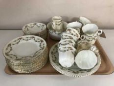 A late Victorian white floral pattern tea service