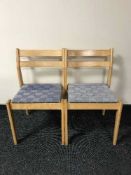 Six contemporary beech dining chairs