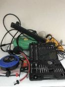 A McCulloch electric hedge trimmer, Challenge pressure washer, tools,