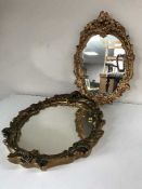 Two gilt framed chalk mirrors
