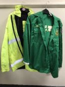 A full rail of football shirts, cricket jumpers, paramedic outfits,