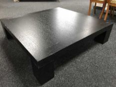 A square black ash coffee table