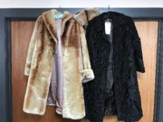A vintage lady's Persian lamb skin coat and one other
