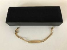 A 9ct gold identity bracelet engraved 'Clare'