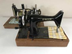 A Royal hand sewing machine and a Singer sewing machine