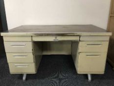 A mid 20th century Steel Master twin pedestal desk