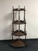 A Victorian style corner what not stand