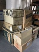 Eleven boxes of branded pub glasses