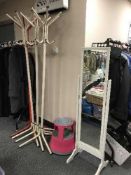 Four hat and coat stands,