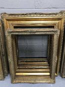 Seven decorative gilt frames