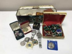 Two boxes of wrist watches including a Seiko kinetic,