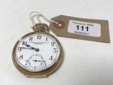 A 9ct gold open faced pocket watch