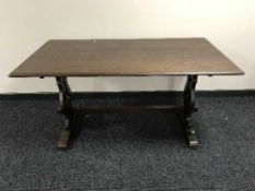 An oak refectory dining table