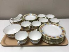 A tray of Aynsley Anenome bone china tea service,