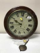 A George V mahogany station timepiece signed Ingram Bros.