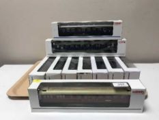 Ten Marklin carriages numbers 43241, 43584, two 43585, 43586, 4131, 4132, 4133, 4052, 43910,