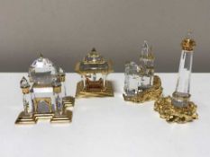 Four Swarovski crystal ornaments - Taj Mahal,