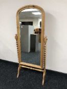 A pine Cheval mirror