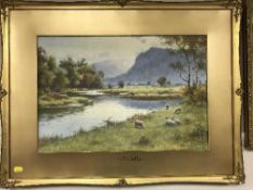 Warren Williams A.R.C.A. : Conway River, watercolour, signed, framed.