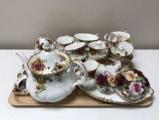 Approximately 100 pieces of Country Rose patterned china by Elizabethan,
