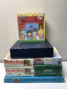 A quantity of vintage board games and jigsaws including Go, Question of Sport, Frustration etc.